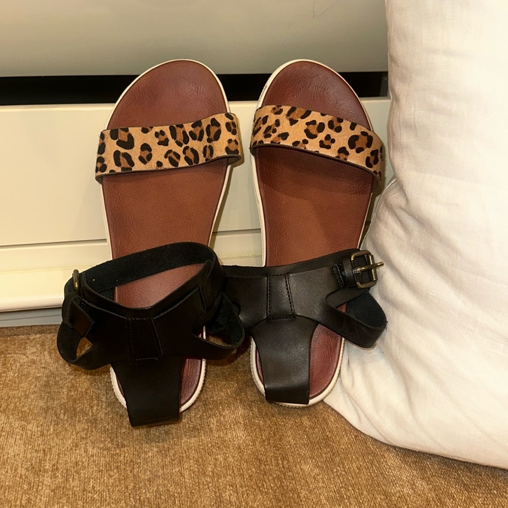 Mia platform leaped & black strap sandal